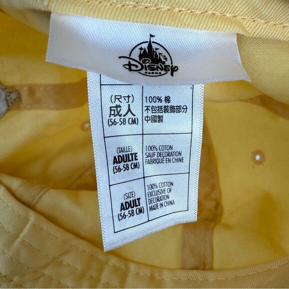 Beauty And The Beast Curved Bill 100% Adjustable Hat Disney Parks Yellow - Picture 6 of 7